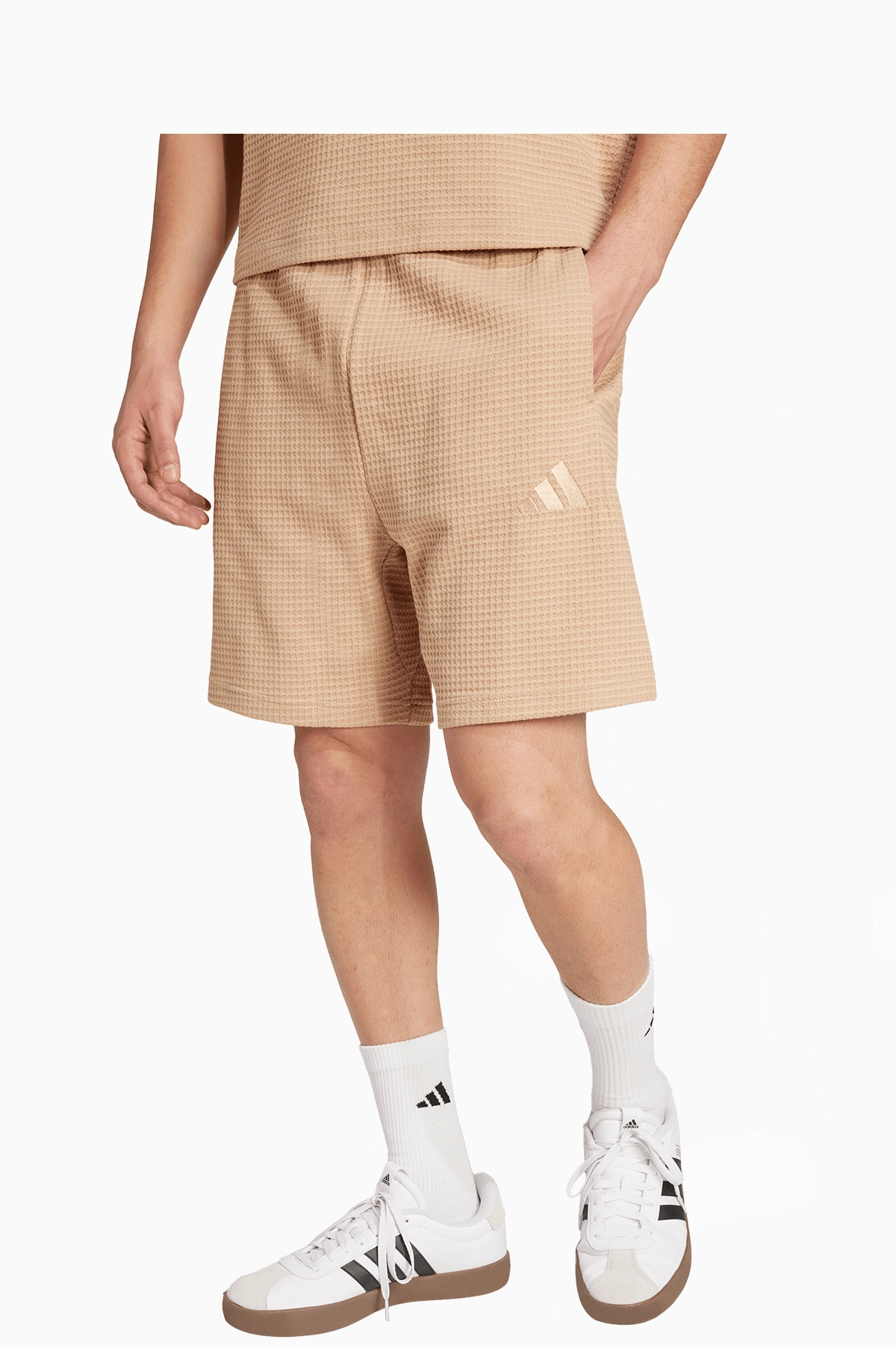 Spodenki adidas All SZN Waffle Knit 7-Inch - Beżowy