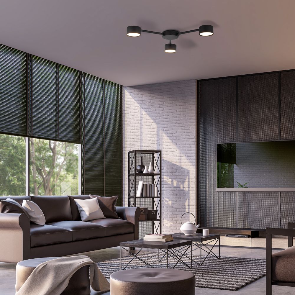 TK Lighting Avia Black lampa podsufitowa 3x10W czarna 4689