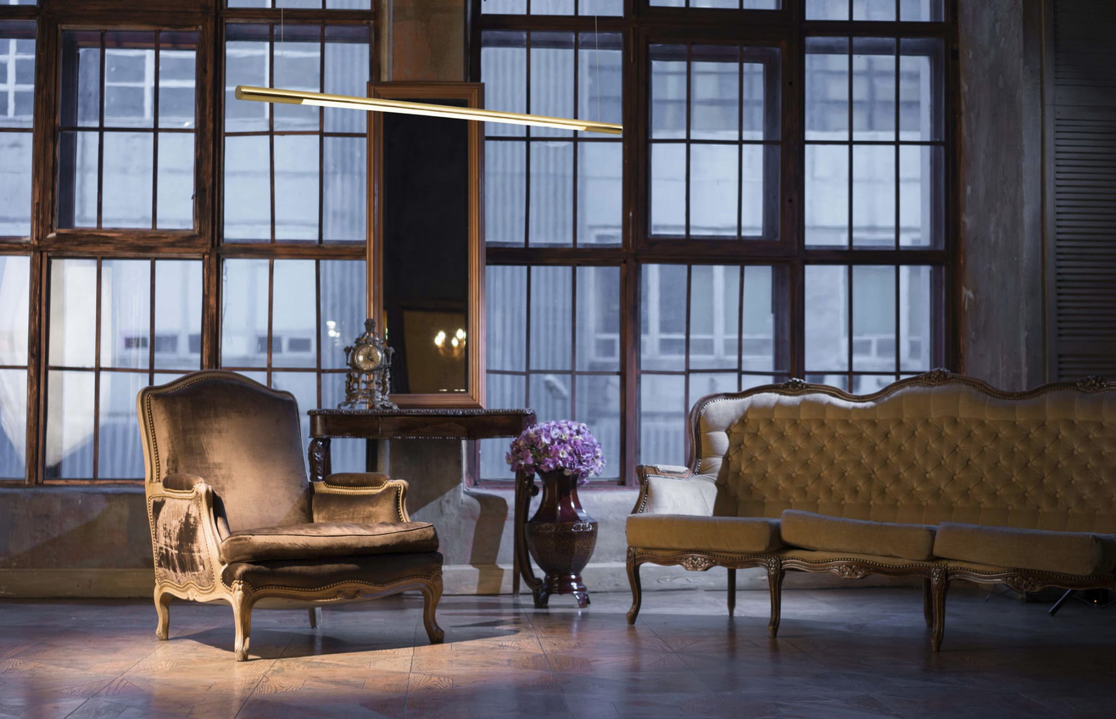 MaxLight Organic Horizon lampa wisząca 1x16 W złota P0356