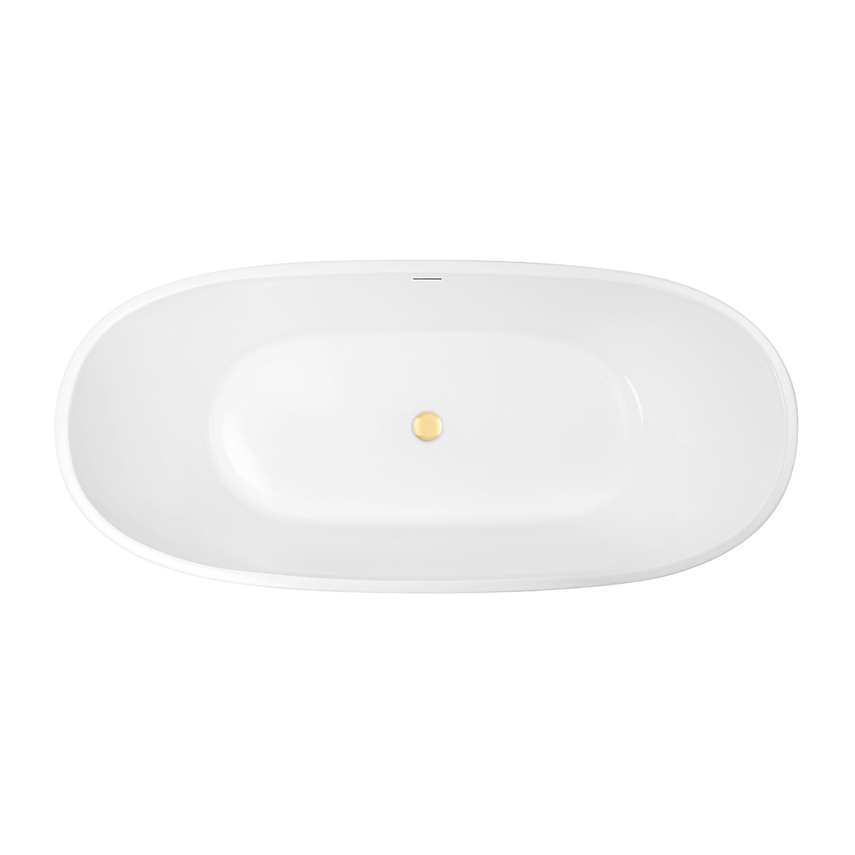Zestaw Oltens Stora wanna wolnostojąca 170x78 cm owalna z pokrywą korka biały połysk/złoty połysk (12001000, 09002800) - Wysyłka w 24h