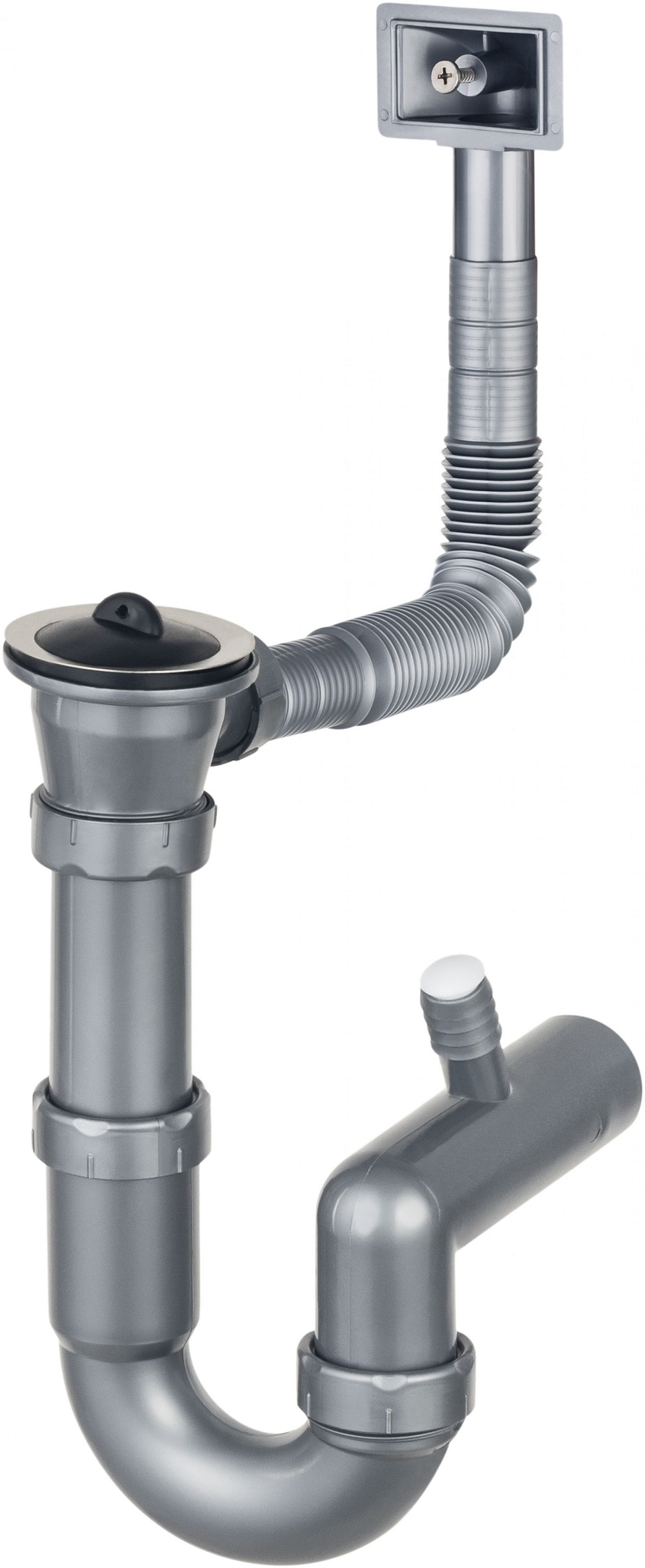 Deante syfon do zlewozmywaków stalowych 1-komorowych satyna ZXY9921