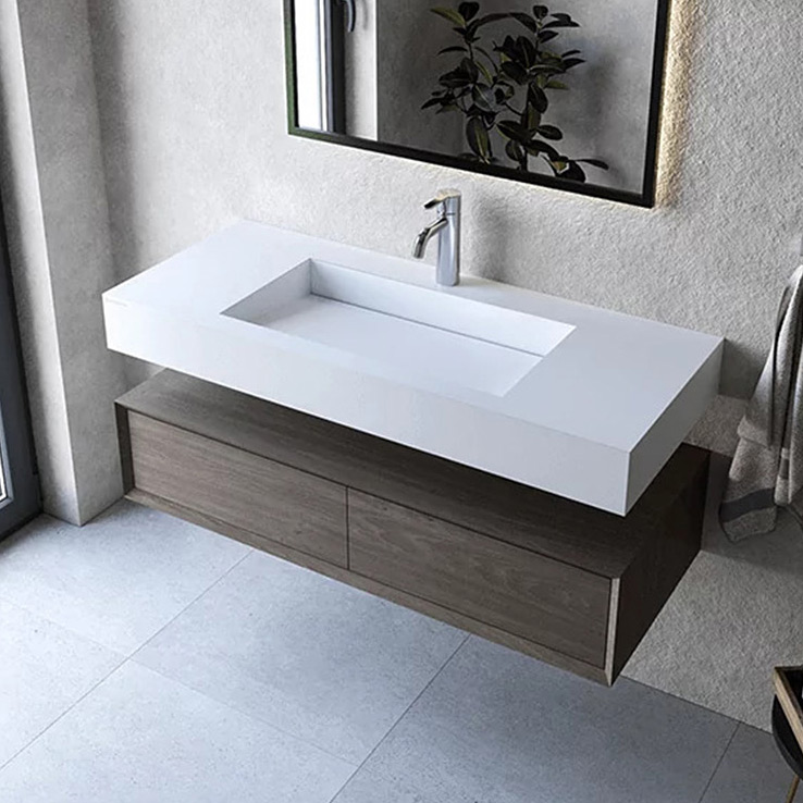 Cristalstone Linea Ideal umywalka 110x45 cm ścienna prostokątna biały U1100-MCOLC - Wysyłka w 24h