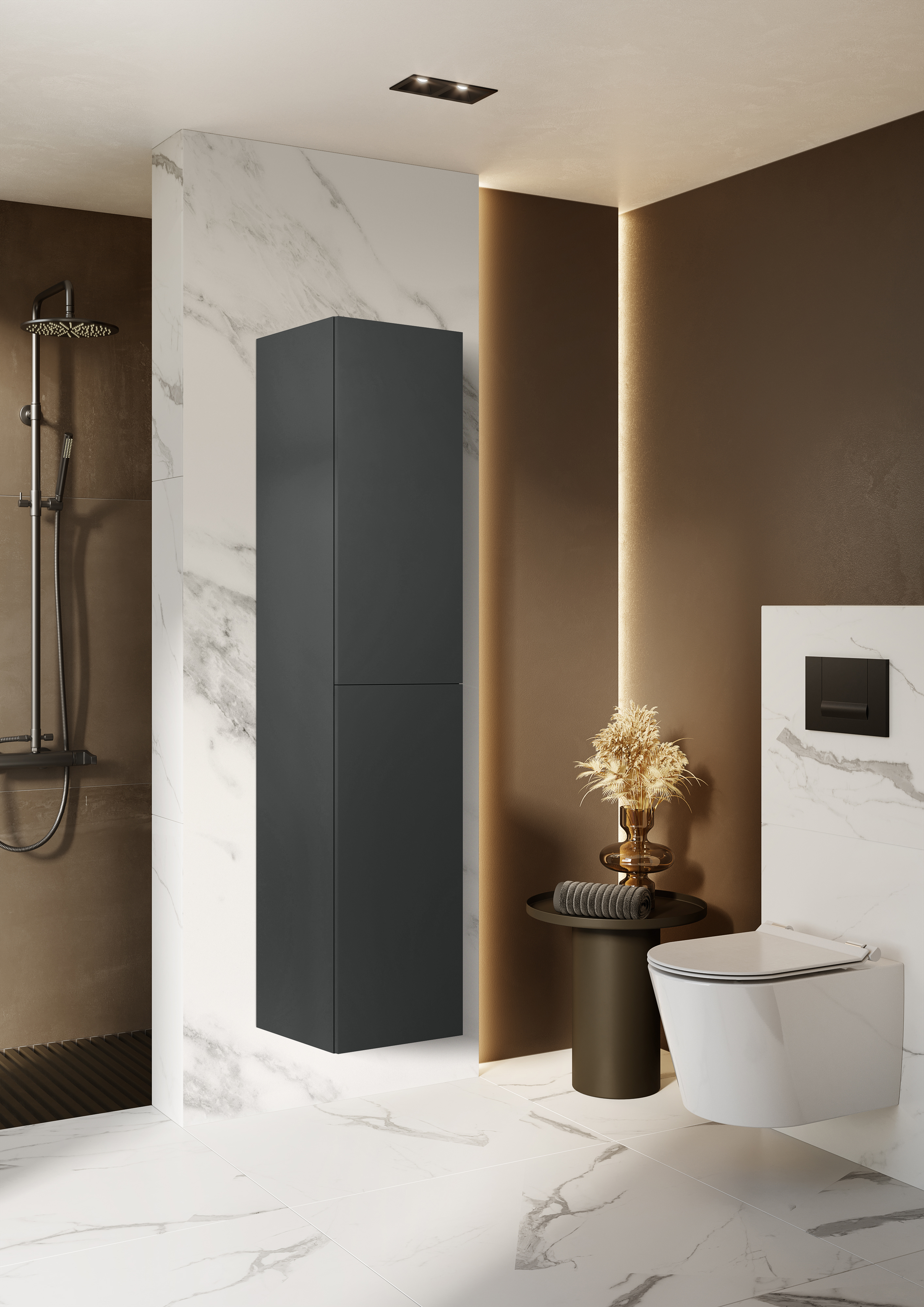 Elita For All szafka 40x35,2x180 cm boczna wisząca anthracite matt RE030400166010