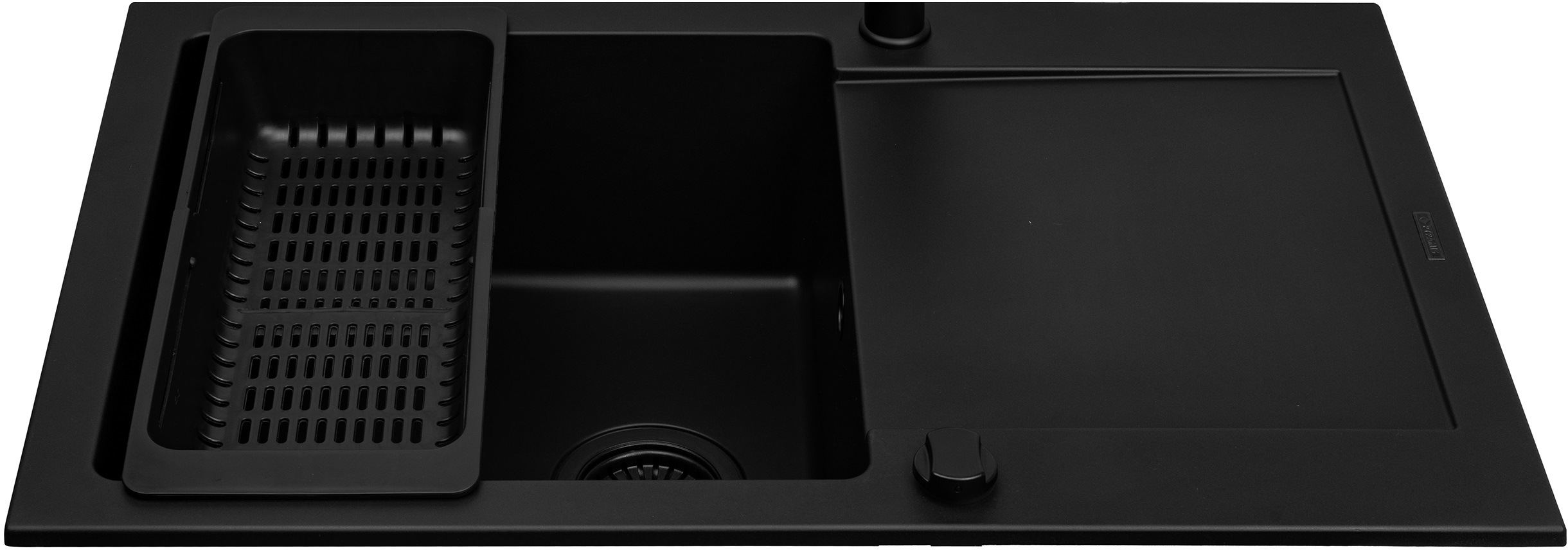 Pyramis Mido zlewozmywak granitowy 79x50 cm czarny 070176502