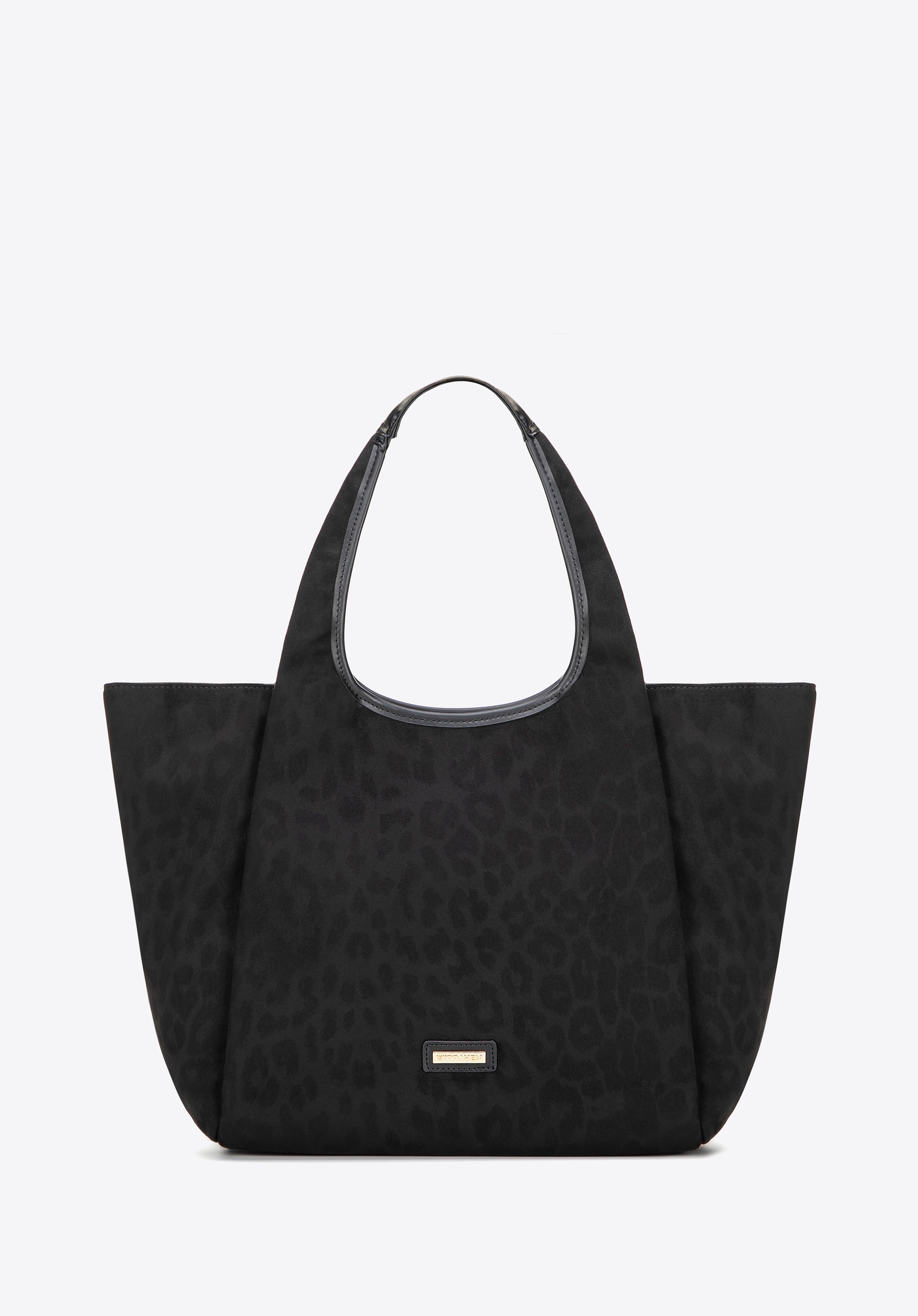 Damska shopperka w motyw panterki czarna