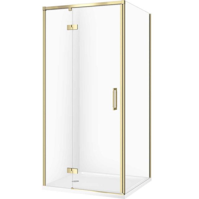 CERSANIT Kabina prysznicowa LARGA złota, lewa 80x80 szkło transparent