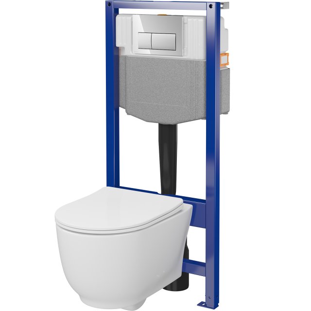 CERSANIT Zestaw podtynkowy LUNA, mechaniczny, miska Block, deska, prz