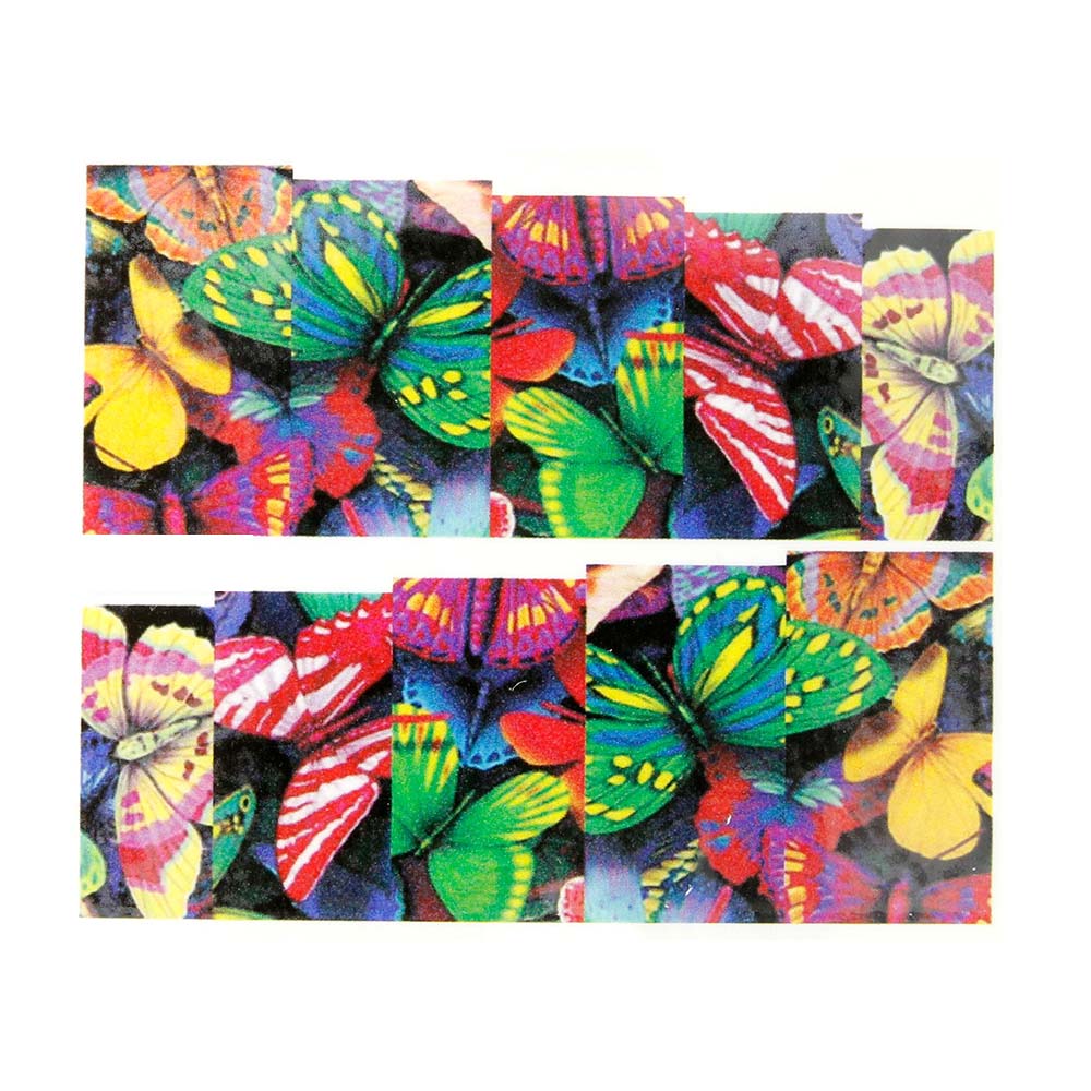 Naklejki wodne do paznokci arkusz 6,5 x 5,5cm na 10 palców Nr 1571