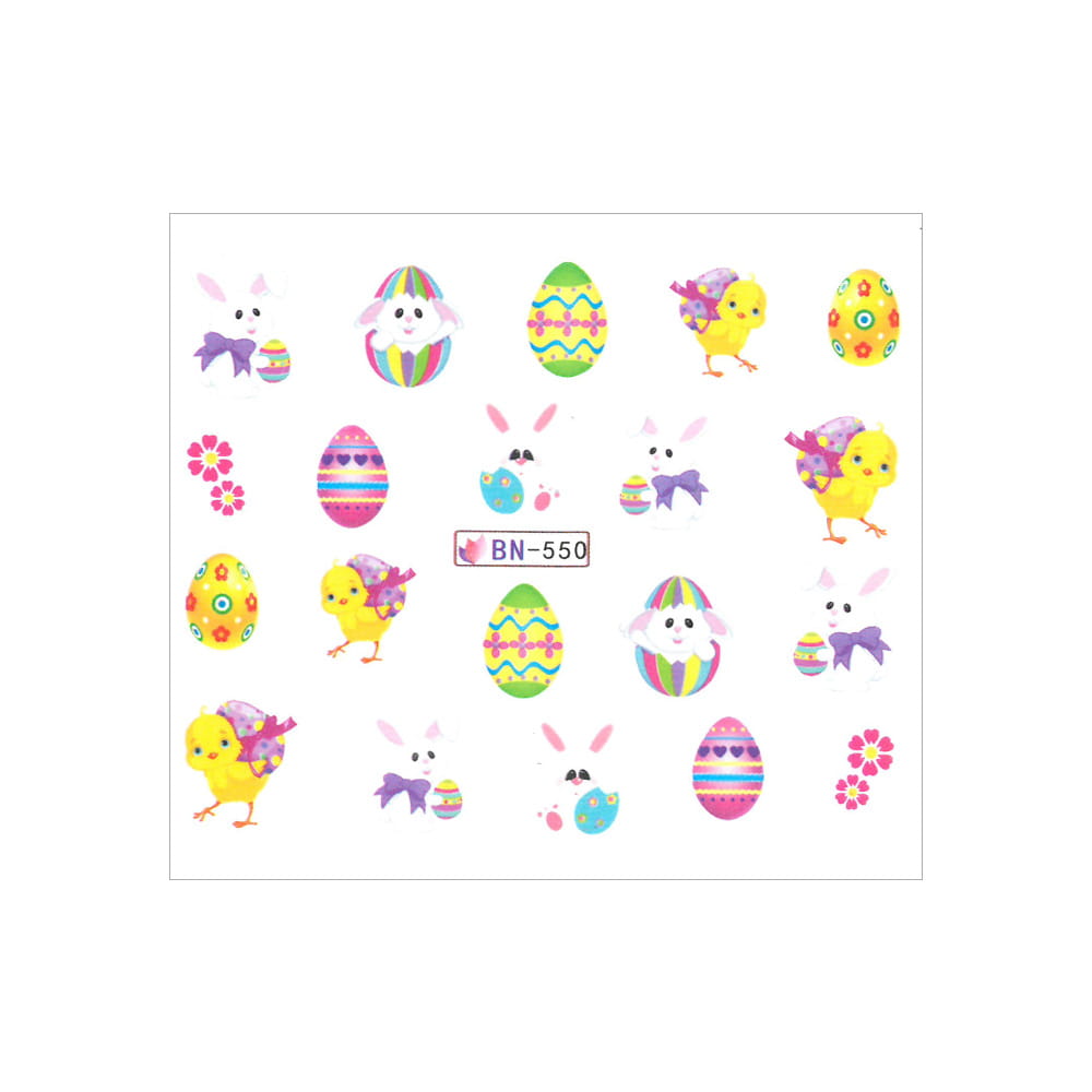 Naklejki wodne do paznokci wielkanocne BN-550