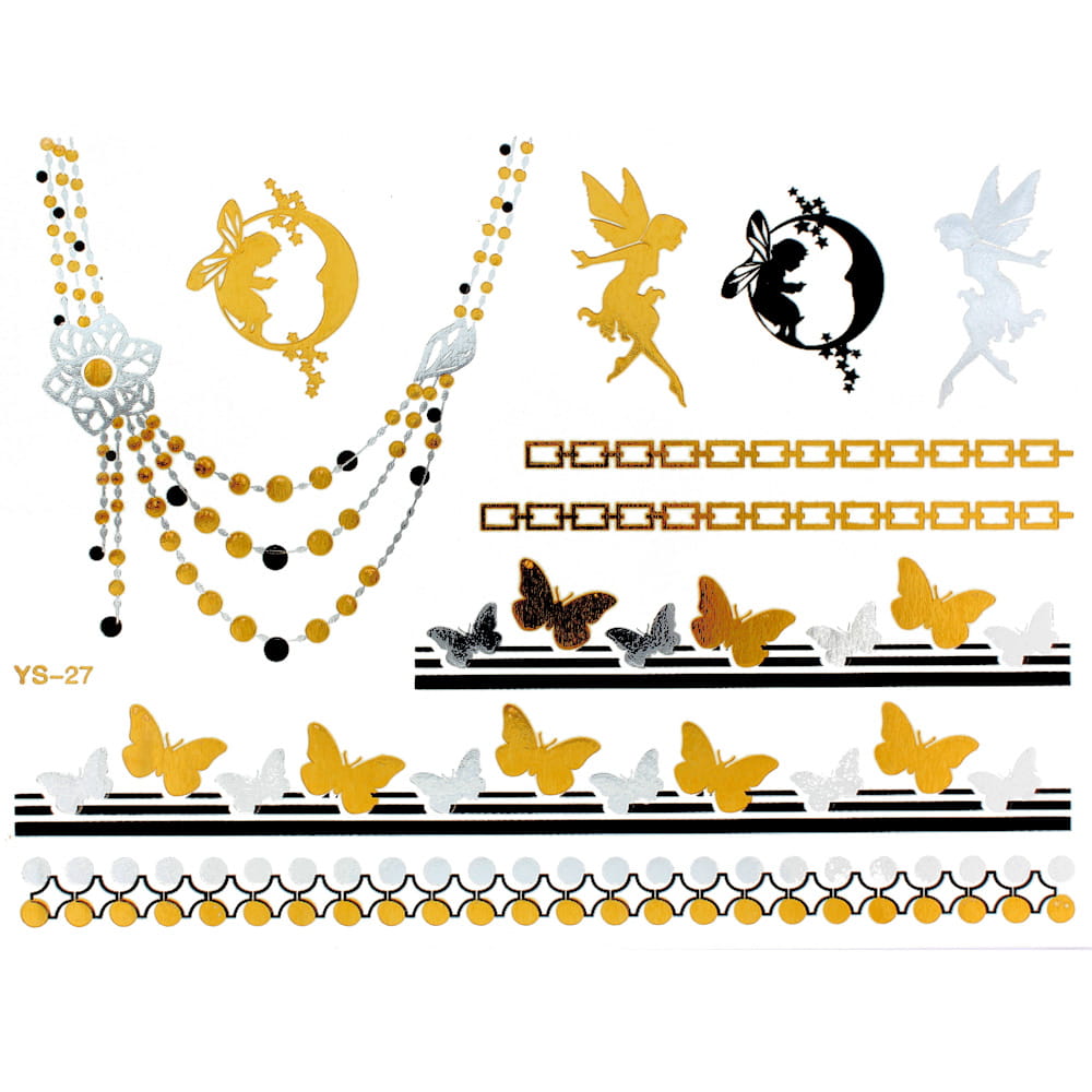 Tatuaż tymczasowy do ciała i włosów Boho arkusz 14,5 x 20 cm YS Nr 27