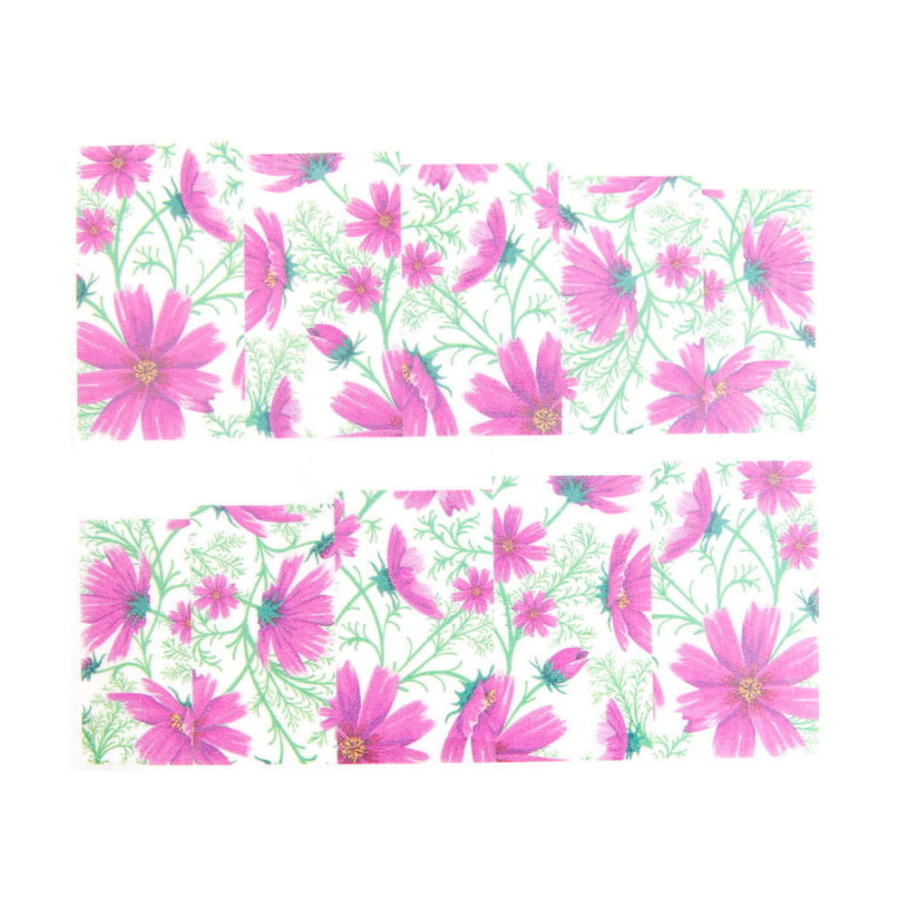 Naklejki wodne do paznokci arkusz 6,5 x 5,5 cm na 10 palców yb Nr 646