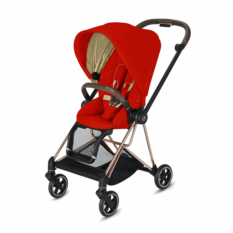 Cybex, Mios 2.0 - wózek spacerowy klasy Premium-Autumn Gold-Chrome z brązową rączką
