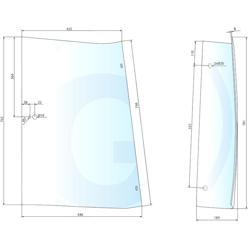 Szyba boczna lewa Fendt Farmer Favorit 816810040421