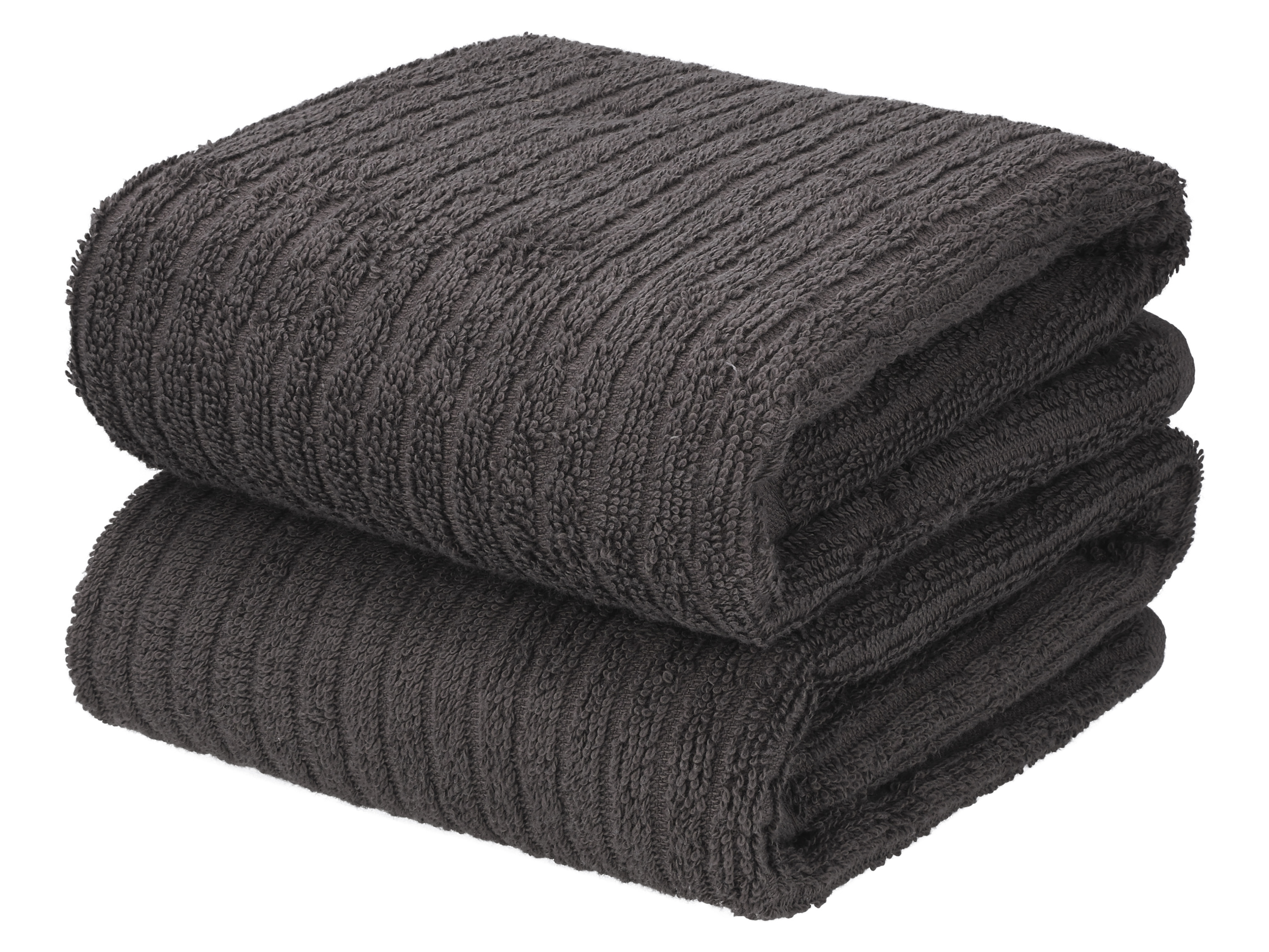 Livarno Komplet 2 ręczników frotte, 50 x 100 cm Ciemnoszary