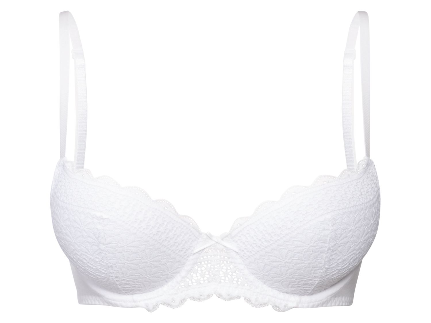 Esmara Lingerie Biustonosz damski push-up z koronką, 1 sztuka Biały, 80B