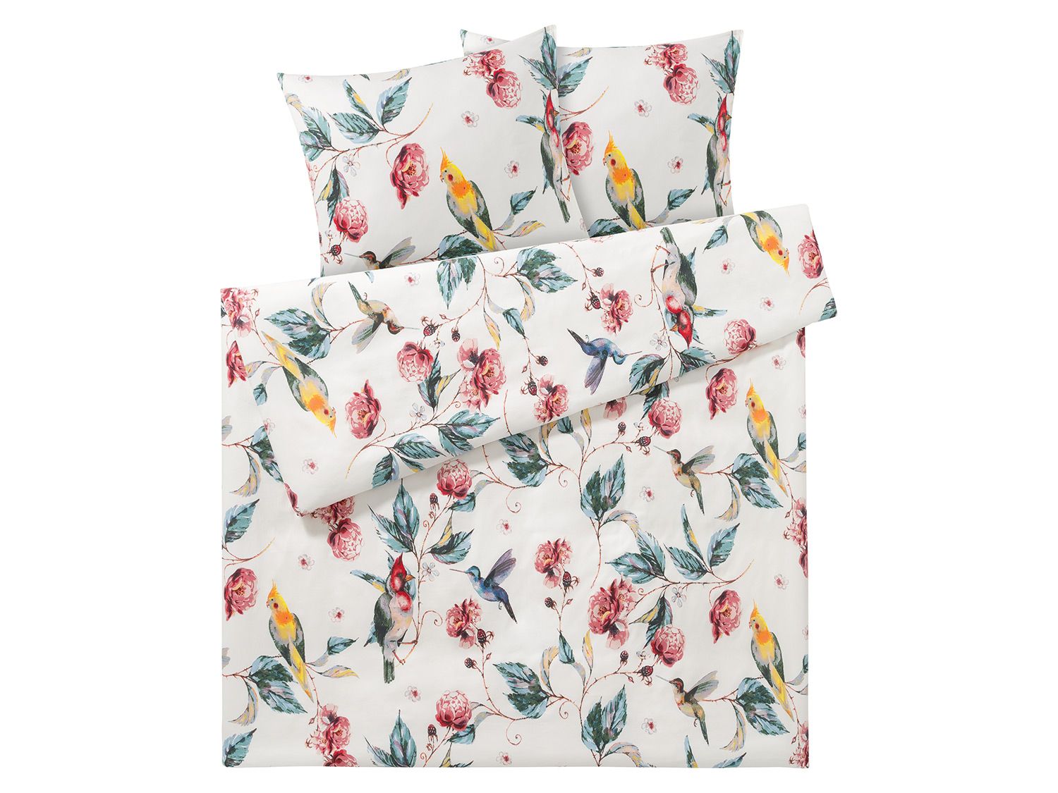 meradiso Pościel satynowa 220 x 200 cm, 1 komplet Kwiaty/czerwony/biały