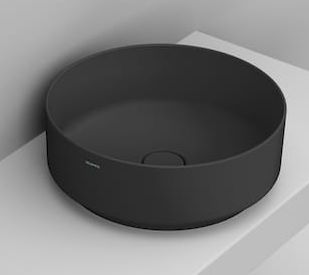 Darmowa Dostawa - Umywalka 44x44 cm okrągła nablatowa czarna Ceramica Dolomite Noemi D310581