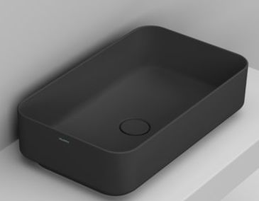 Darmowa Dostawa - Umywalka 60x36 cm prostokątna nablatowa czarna Ceramica Dolomite Noemi D311181