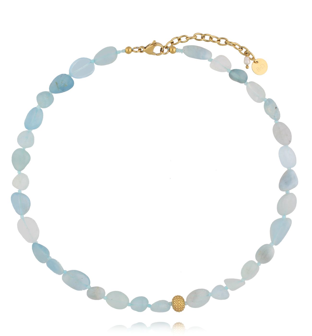 Naszyjnik z jadeitów w odcieniach błękitu NSC0659