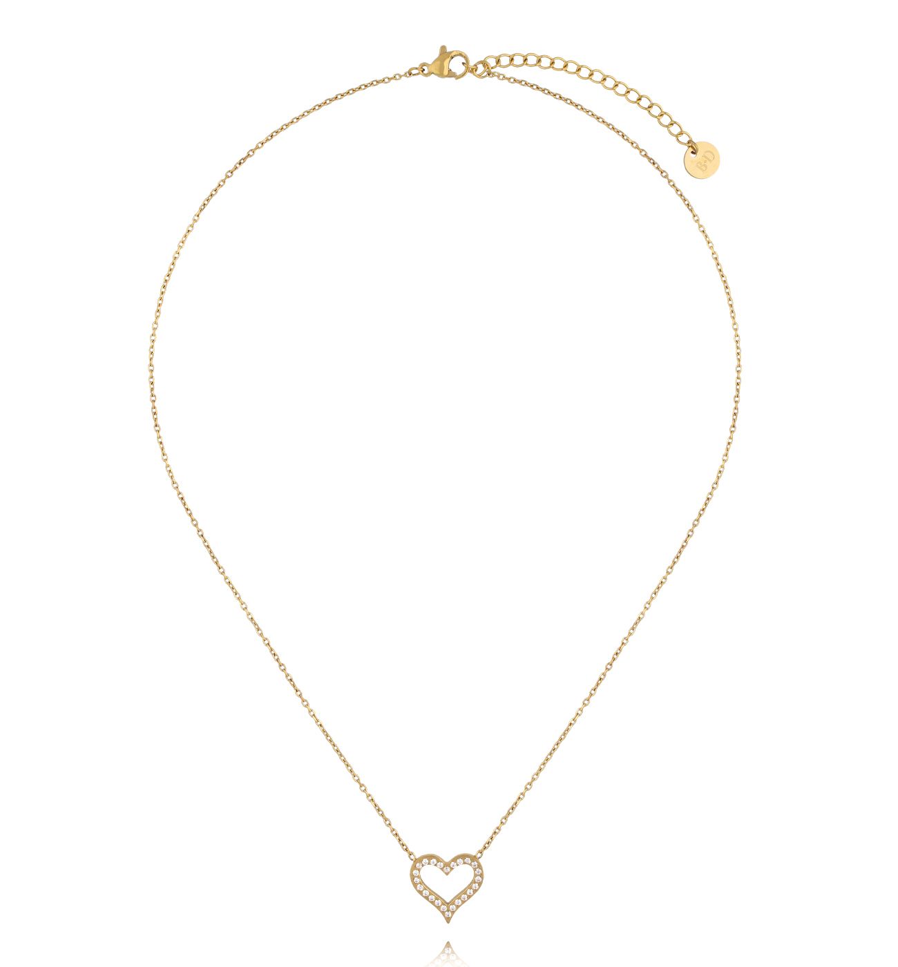 Naszyjnik z sercem i cyrkoniami NSY0901 - By Dziubeka