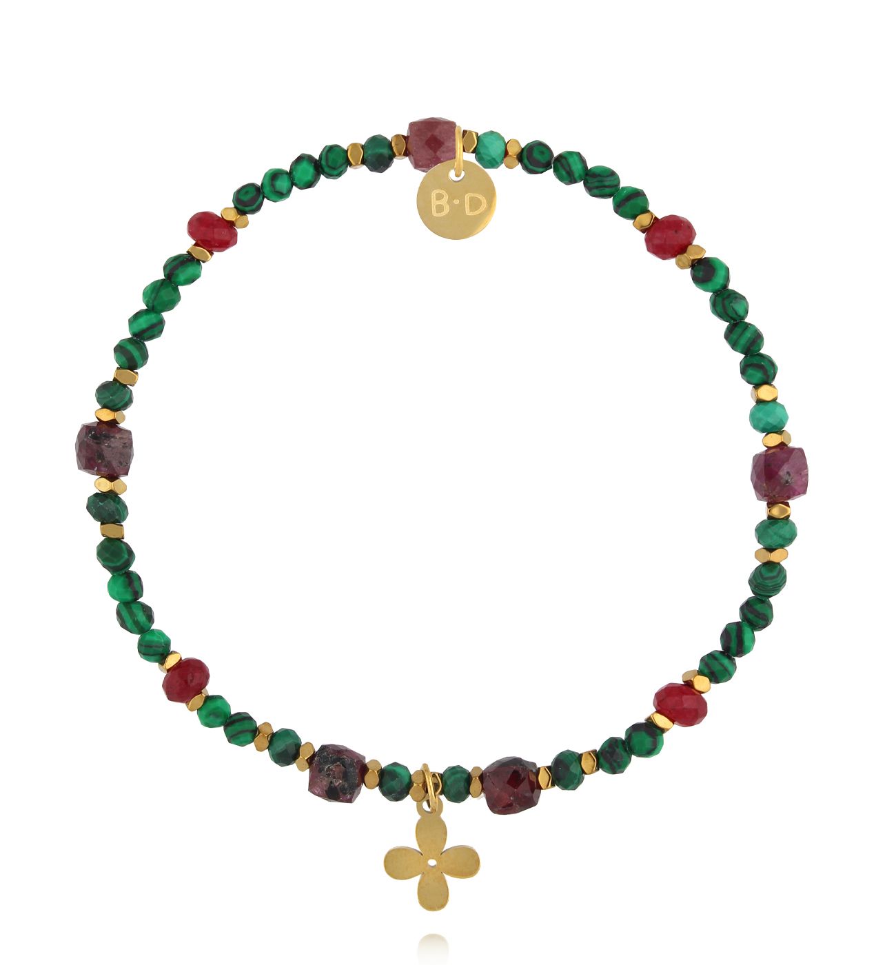 Bransoletka zielona z koniczynką BTW3438