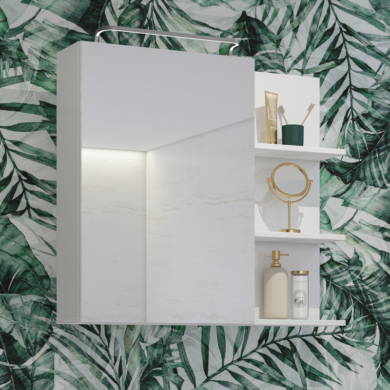 Szafka wisząca do łazienki z lustrem 78 cm IRVINE biały