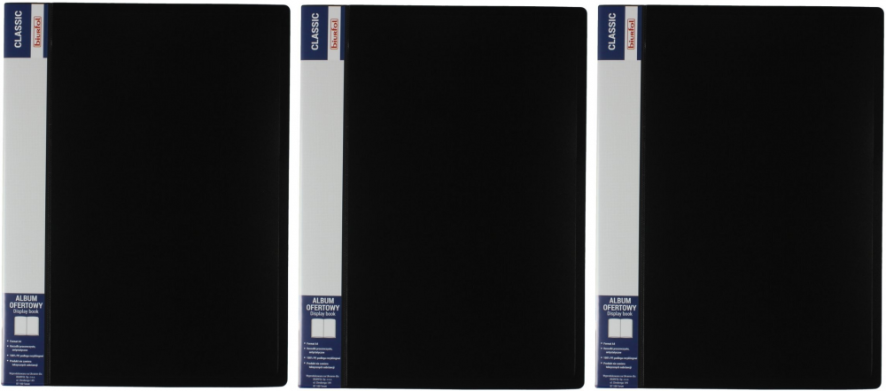 3x album ofertowy Biurfol Classic, A4, 20 koszulek, czarny