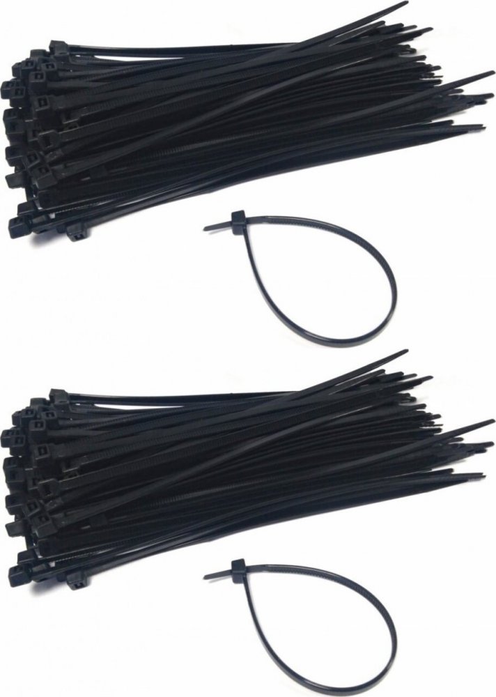 2x Opaska kablowa Erko, 7.6x400mm, 100 sztuk, czarny