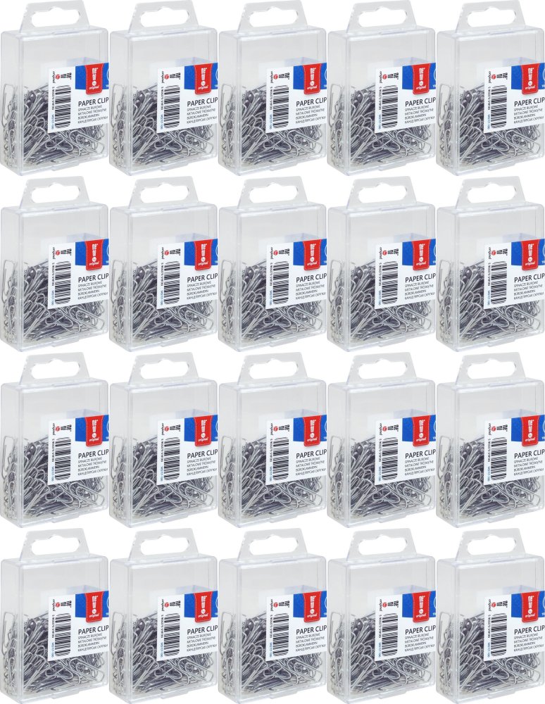 20x Spinacz MemoBe, trójkątny, w pudełku, 26mm, 100 sztuk, srebrny