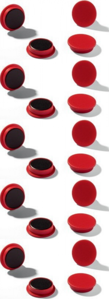 5x Magnesy Argo, 15 mm, 10 sztuk, czerwony
