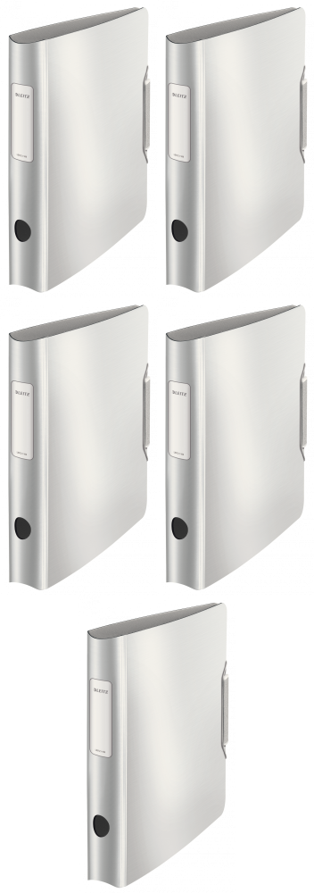 5x Segregator A4 Leitz 180° Active Style, 65mm, do 350 kartek, biały