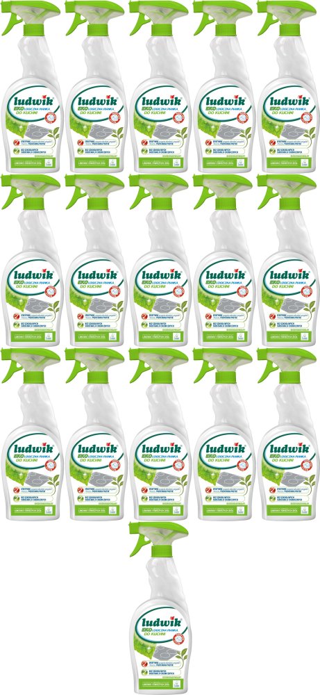 16x Pianka do czyszczenia kuchni Ludwik Ekologiczny, limonka i zioła, 750ml