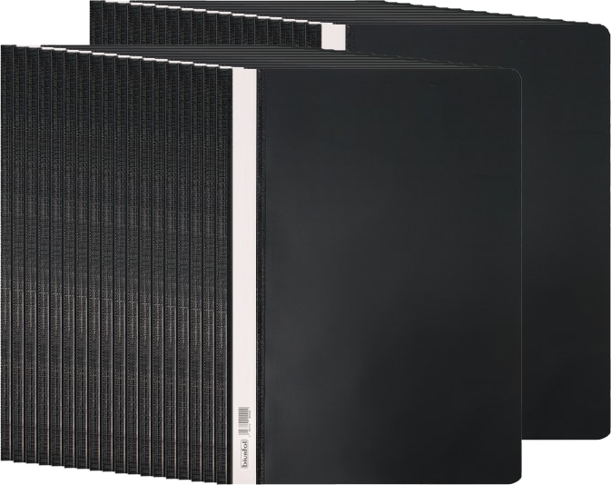 40x Skoroszyt plastikowy bez oczek Biurfol, twardy, A4, do 200 kartek, czarny