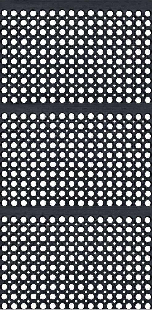 3x Wycieraczka ażurowa Krystynka, z najazdem, gumowa, 60x40x1.3cm, czarny