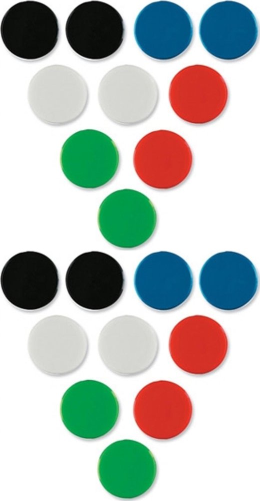 2x Magnesy Nobo, 20 mm, 10 sztuk, mix kolorów