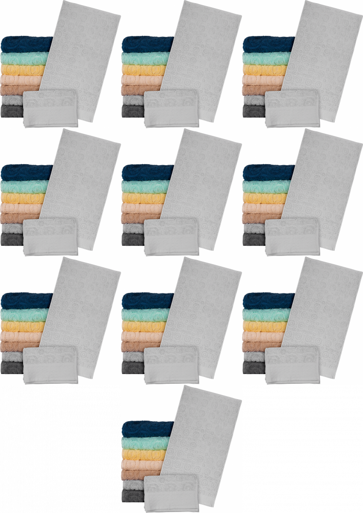 10x Ręcznik Reis Egypt, bawełna frotte, 70x140cm, 500g/m2, jasnoszary