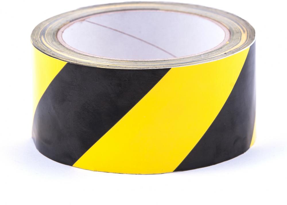 Taśma ostrzegawcza samoprzylepna Dalpo, 50mmx33m, żółto-czarny