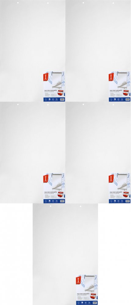 5x Blok do flipchartów Memobe, 65x100cm, gładki, 20 kart