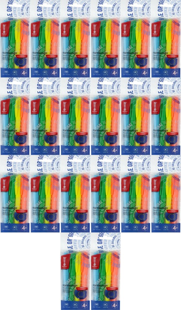 20x Zakreślacz MemoBe, ścięta, 4 sztuki, mix kolorów