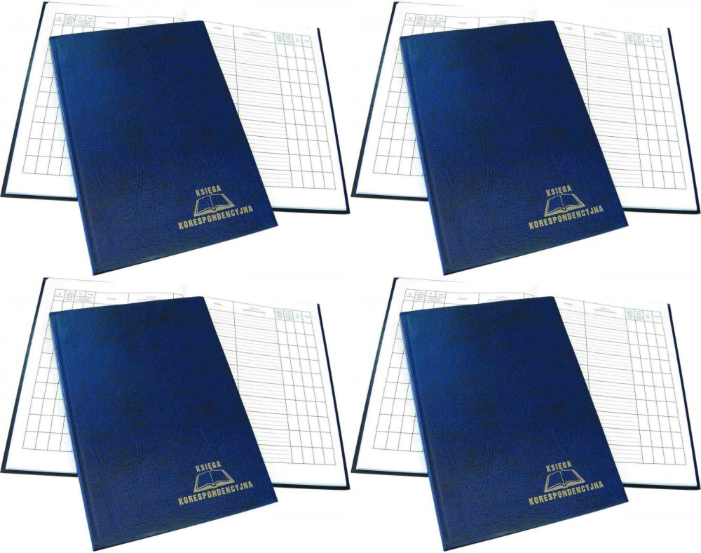 4x Księga korespondencyjna Warta, A4, 96 kart, granatowy