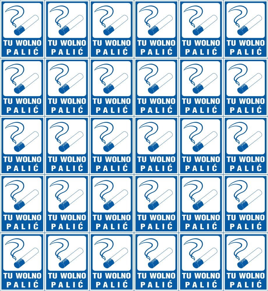 42x Tabliczka informacyjna Anro, "Tu wolno palić", PCV, 120x160mm