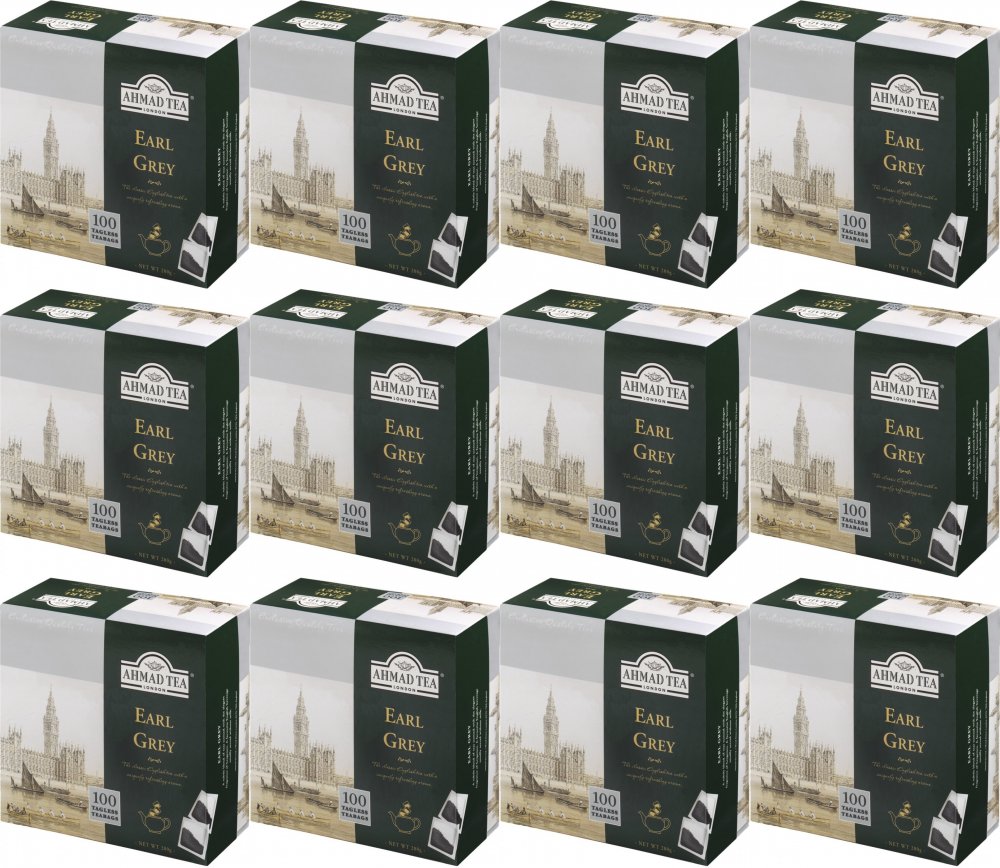12x Herbata Earl Grey w torebkach Ahmad Tea, 100 sztuk x 2g