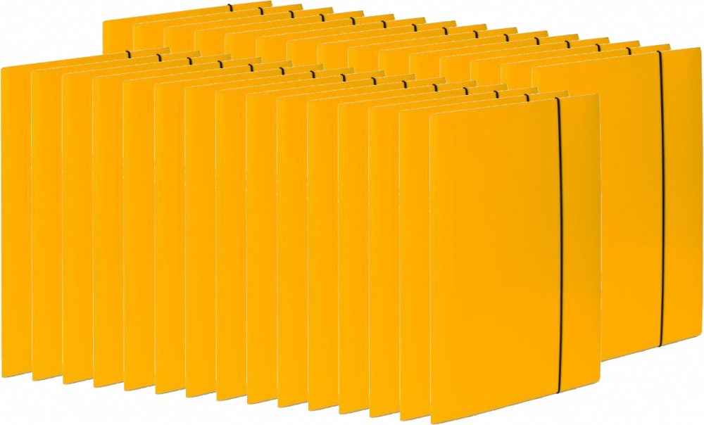 30x Teczka kartonowa z gumką VauPe Soft, A4, 450g/m2, 20mm, żółty