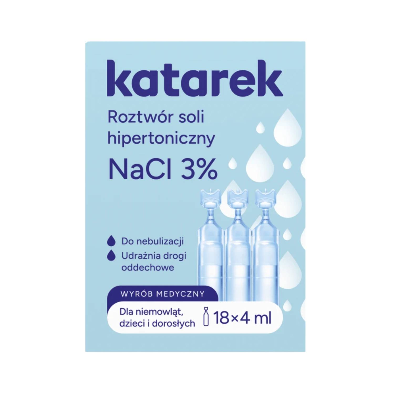 Katarek - roztwór soli nacl hipertoniczna 3%, 18 x 4 ml