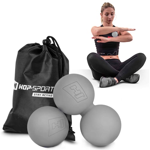 Fitness-Set Massagebälle aus Silikon grau