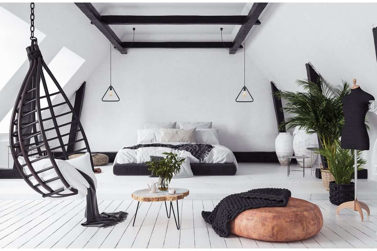 GTV Gija lampa wisząca 1x40 W czarna OS-GI-E27-10-DEC