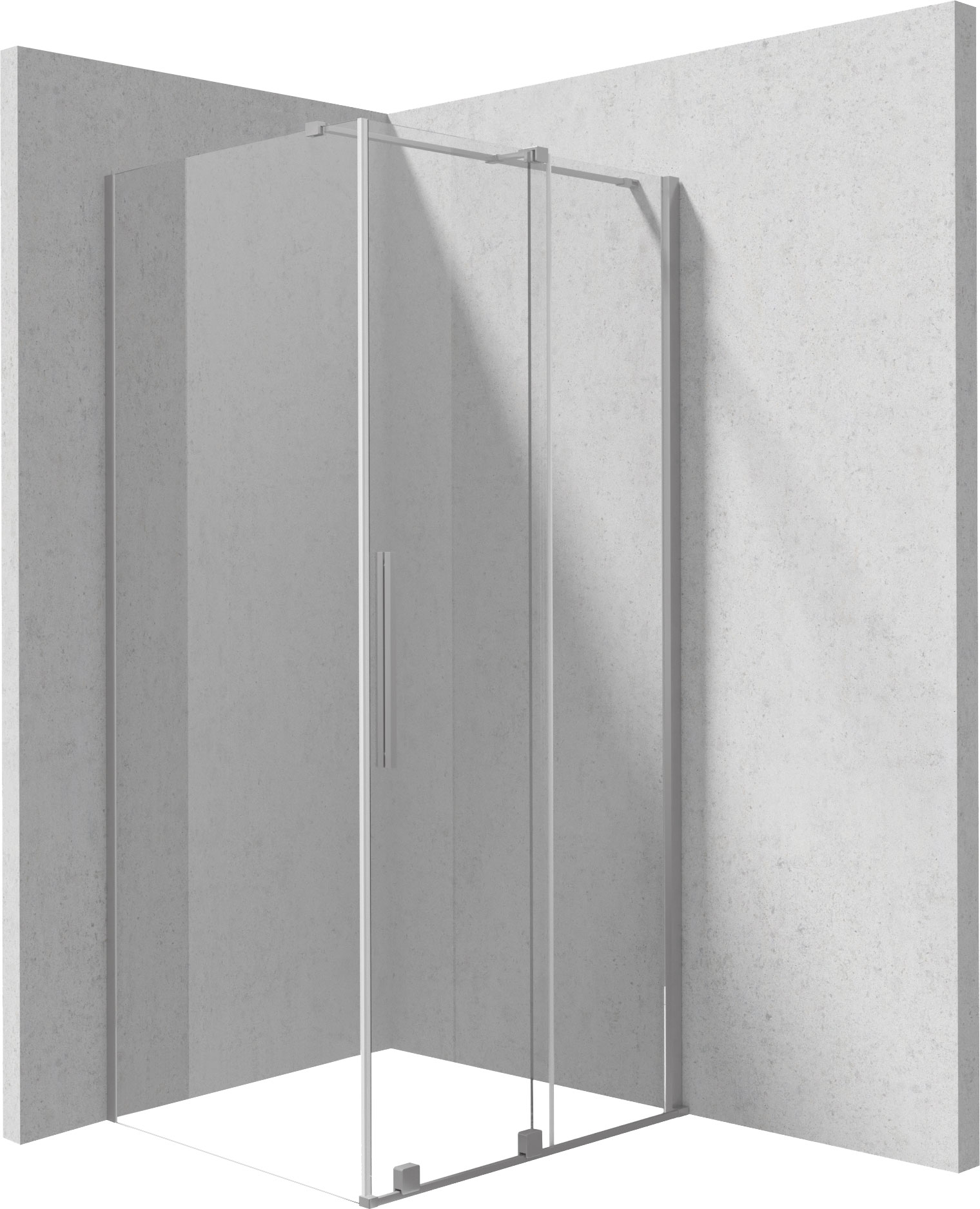 Deante Prizma kabina prysznicowa 120x80 cm prostokątna stal szczotkowana/szkło przezroczyste KPNFP12S08