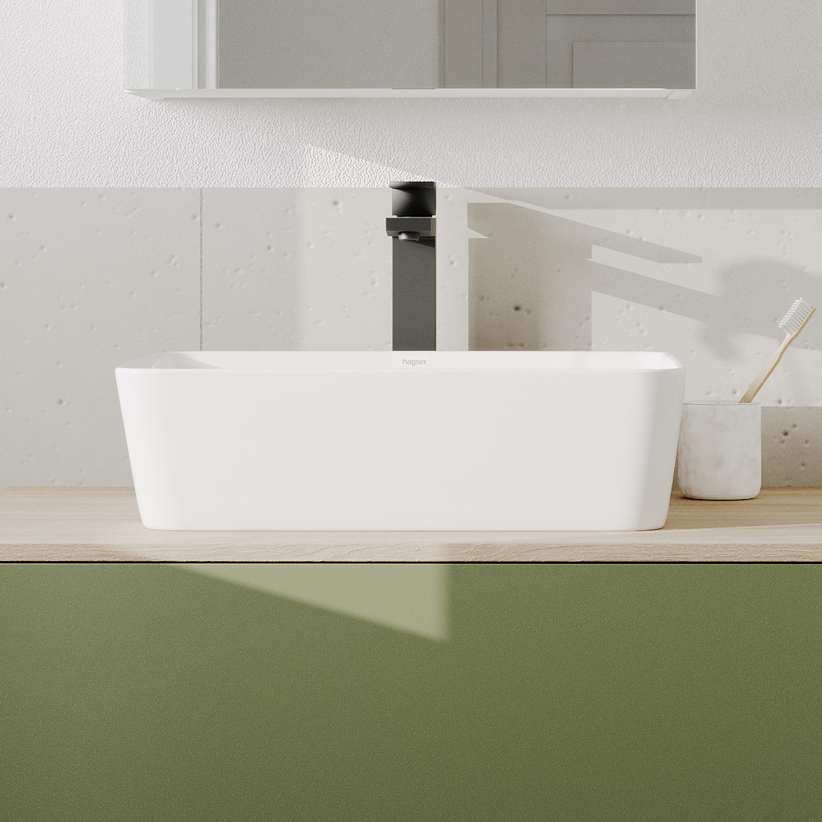 Hagser Ingrid umywalka 49x37,5 cm nablatowa prostokątna biała HGR20000040 - Wysyłka w 24h