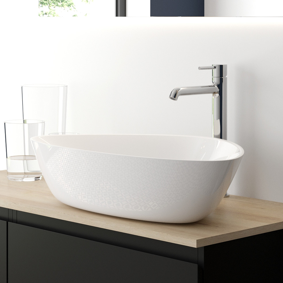 Oltens Vala umywalka 59x39 cm nablatowa owalna z powłoką SmartClean biała 40825000 - Wysyłka w 24h