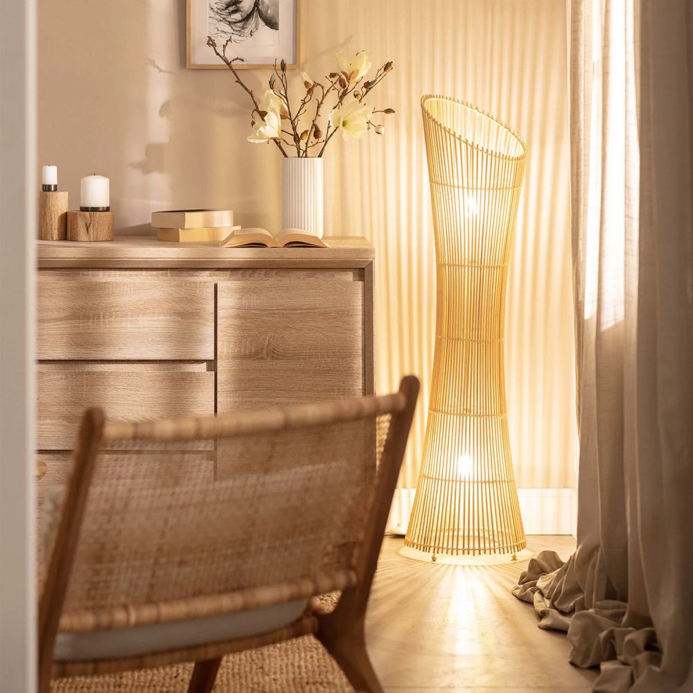 Abruzzo Boho lampa stojąca 2x40 W brązowa ABR-LP1-BH-E27